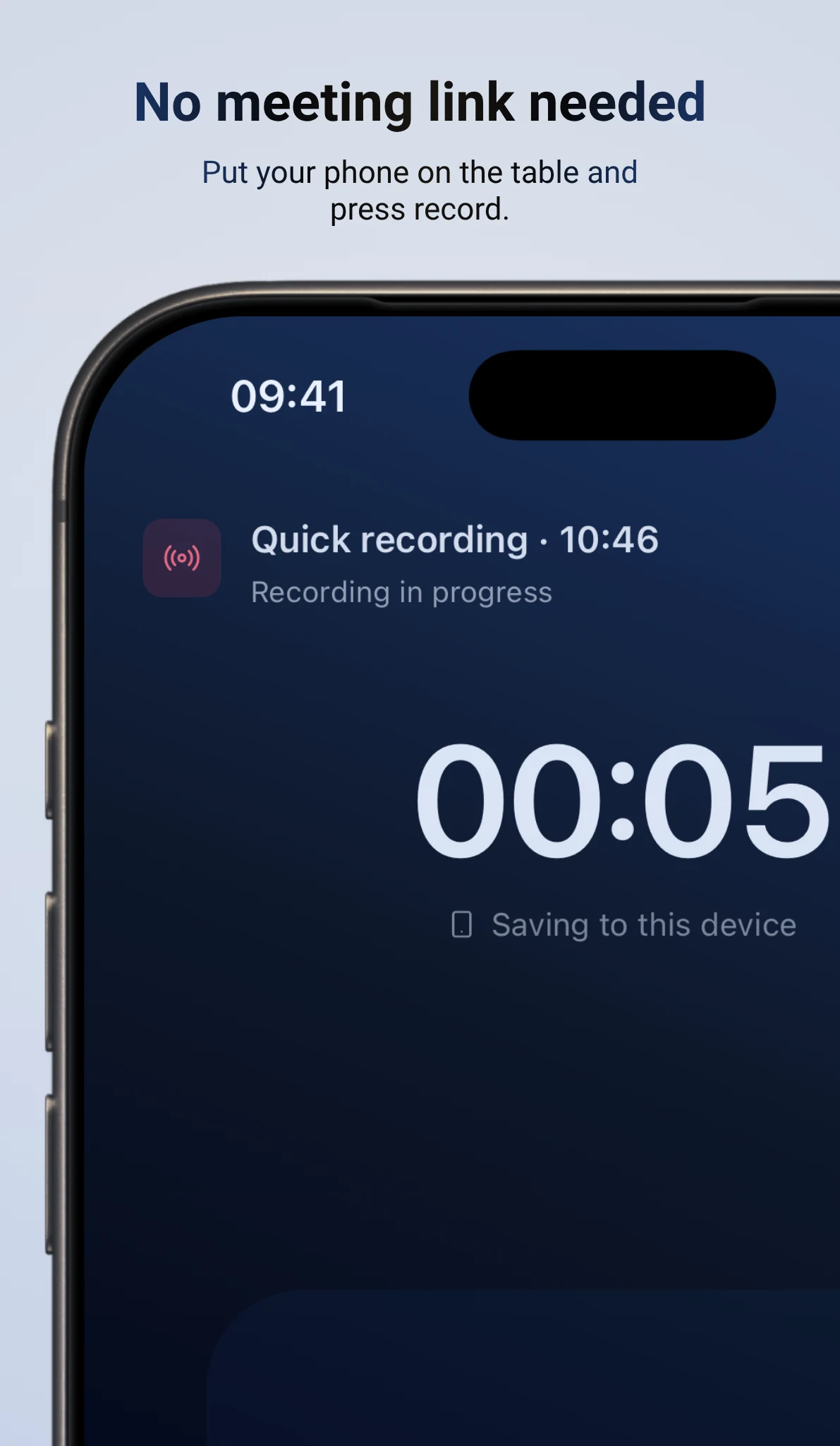 Quick recording in progress on the Trale app